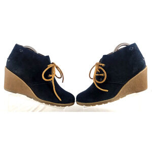 Sperry Top-Sider Stella Wedge Booties Black Suede Ankle Boots Women’s 8M